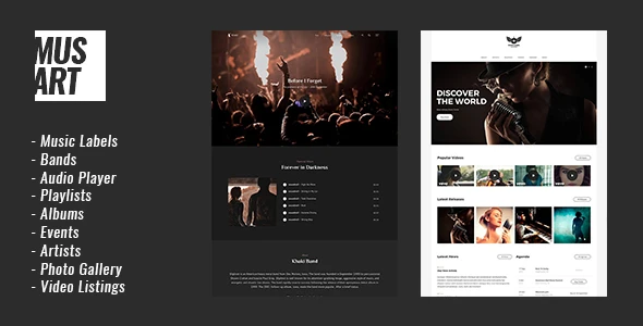 Musart – Music Label and Artists WordPress Theme