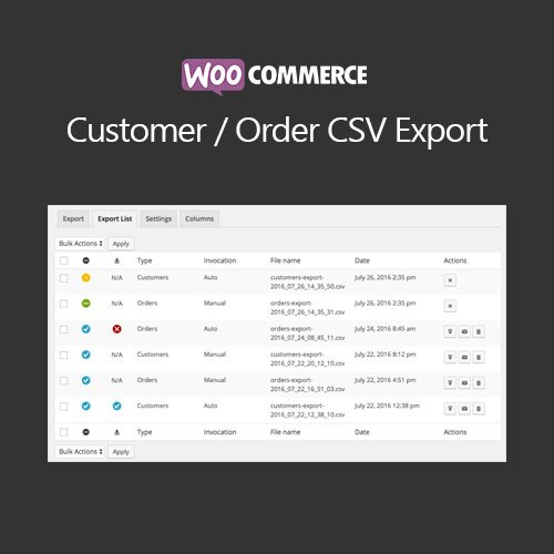 WooCommerce Customer / Order / Coupon Export