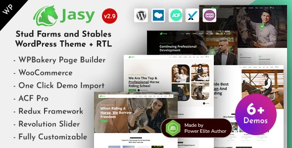 Jasy – Equestrian & Horse Riding Club WordPress Theme for Stables & Ranches